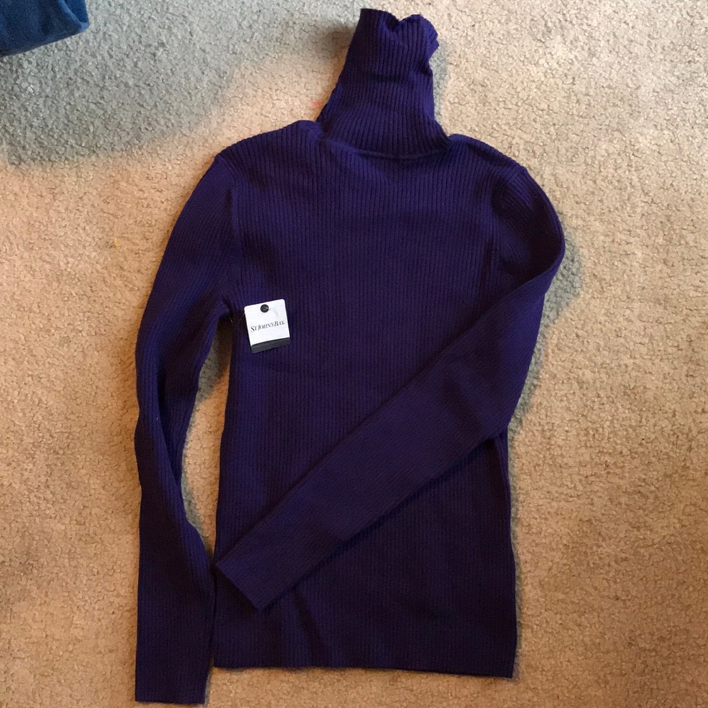 Purple turtleneck sweater